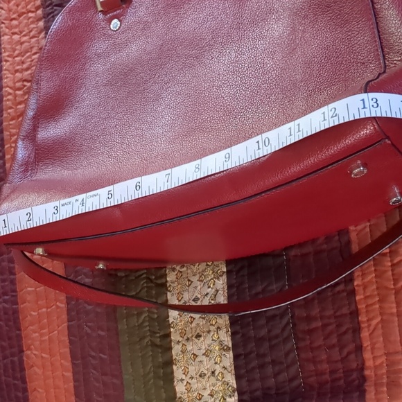 DANIER* lg red soft genuine leather crossbody multi pouch double zippered bag - Picture 13 of 17